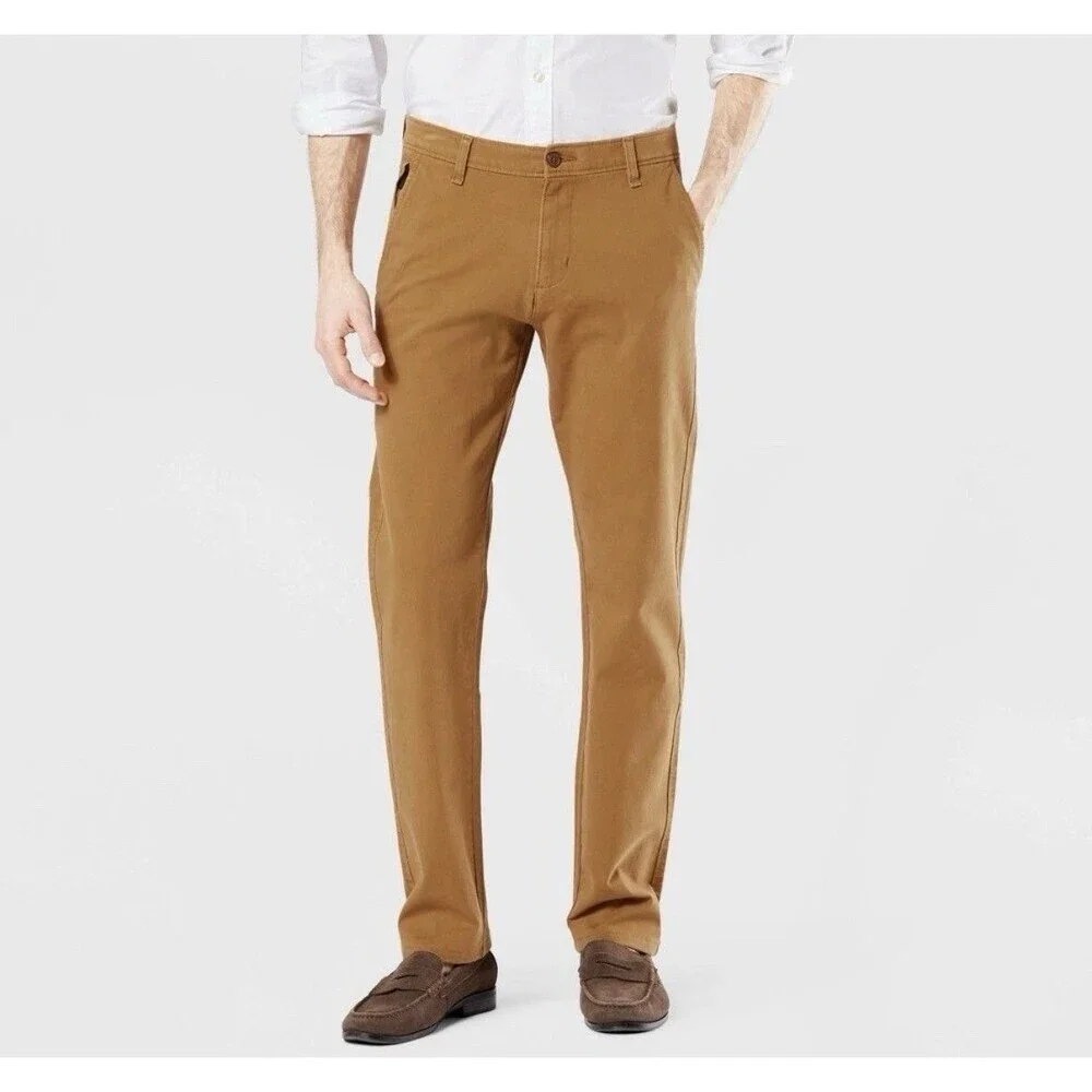 Dockers Men's Slim Fit Khaki Pants Flat Front Classic Size 36W x 34L